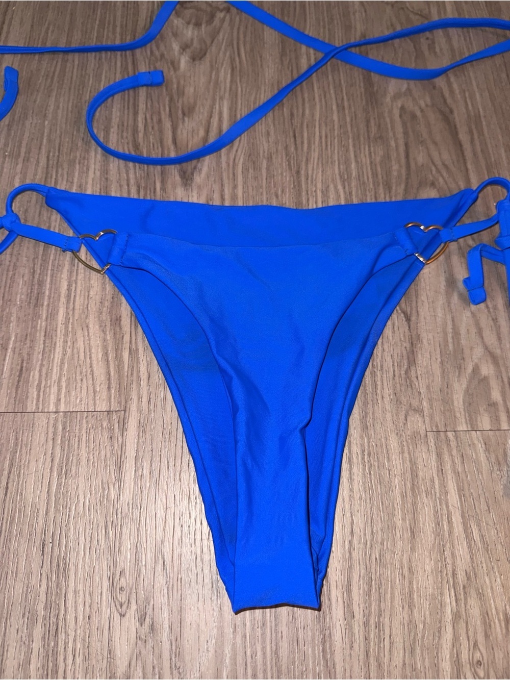 Royal Blue Triangle String Bikini Set - Picture 3 of 4